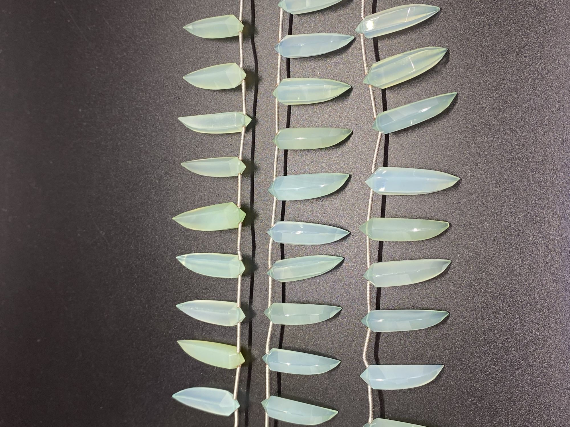 Aqua chalcedony Okra shape