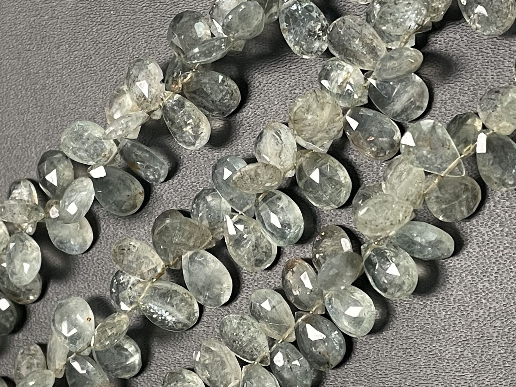 Moss Aquamarine Pear Faceted