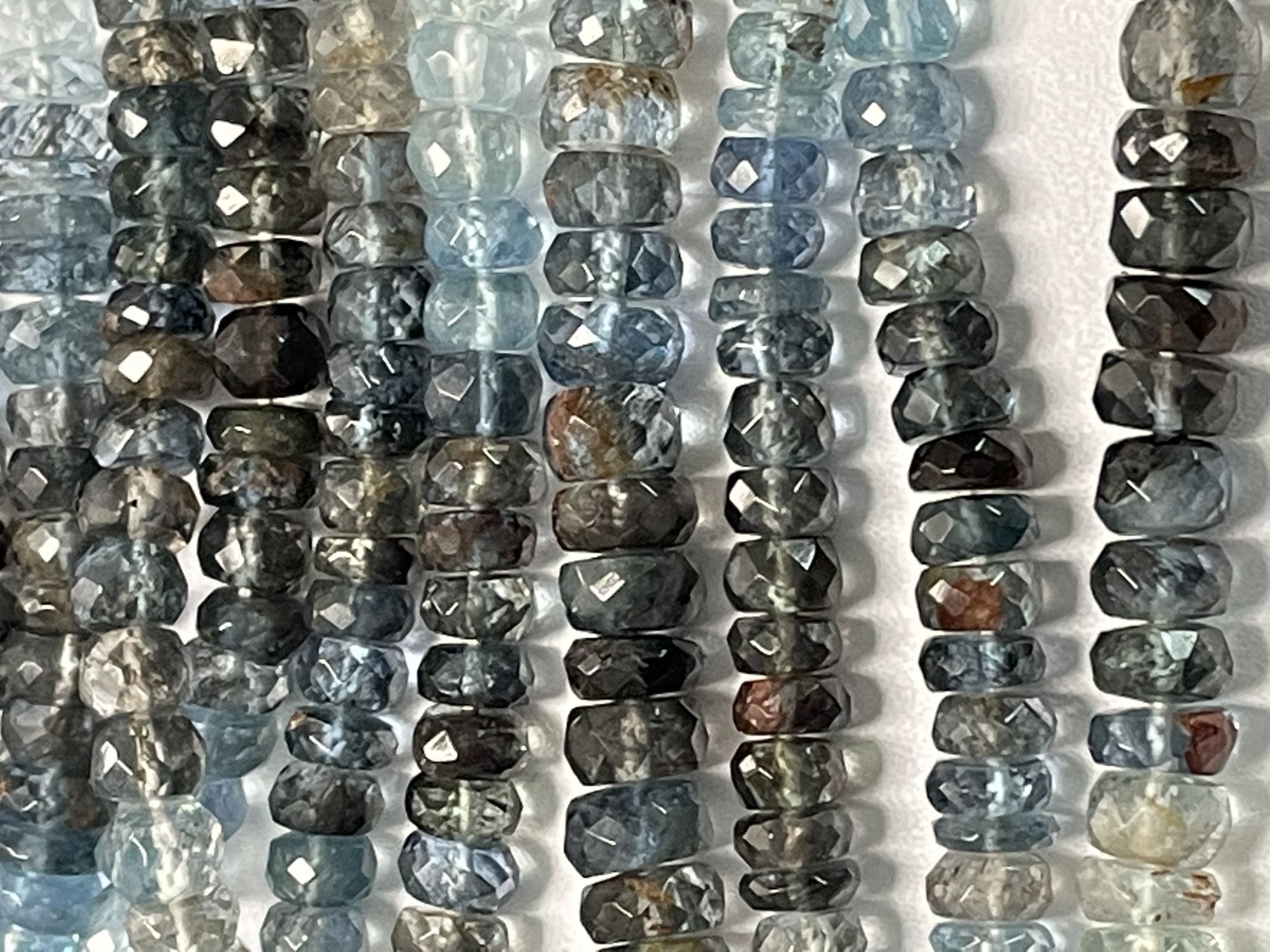 Copper Aquamarine Rondelle Faceted