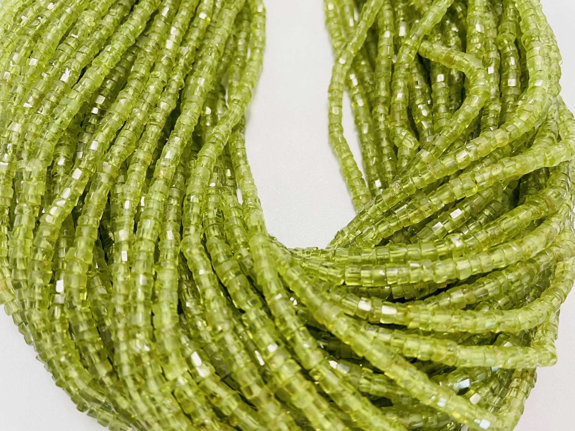 Peridot Rondelle Faceted