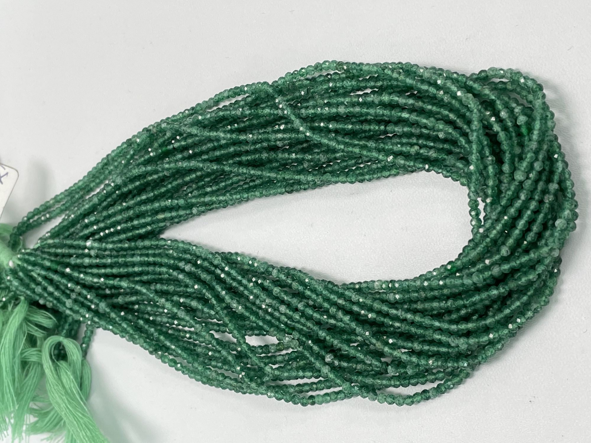 Green Strawberry Quartz Rondelle Faceted