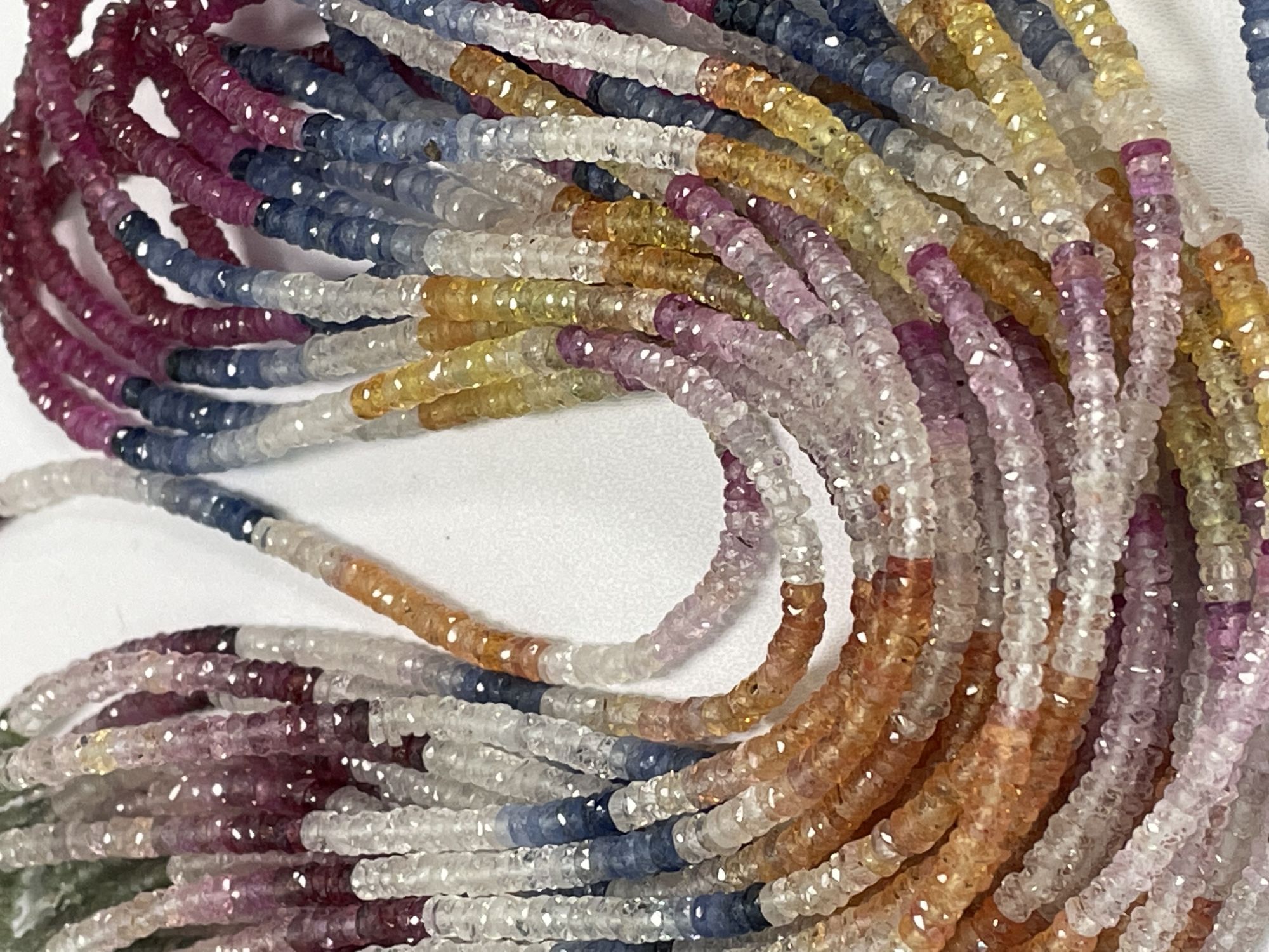 Multi Color Sapphire Tire Faceted