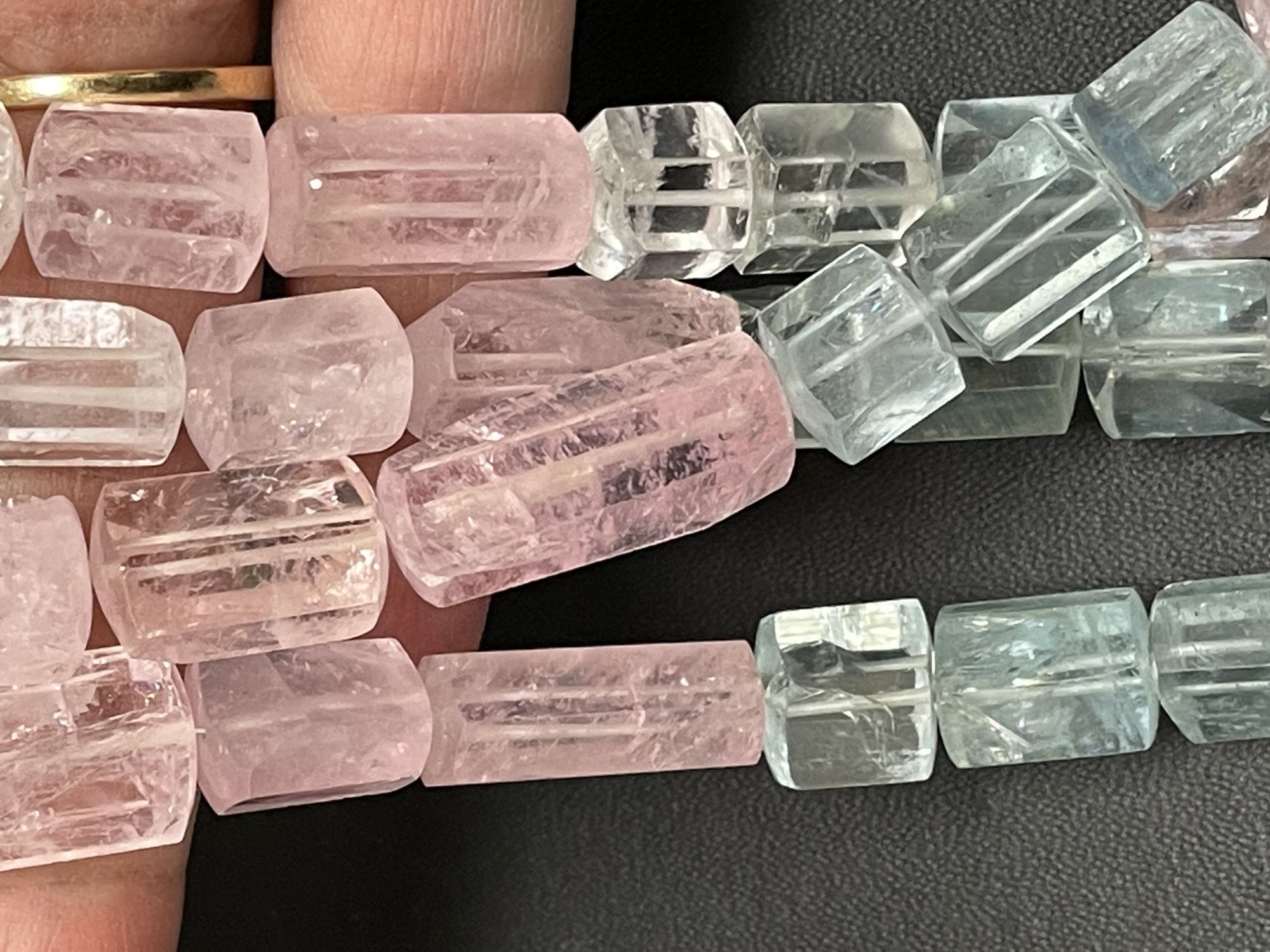Multi Aquamarine Tube Faceted