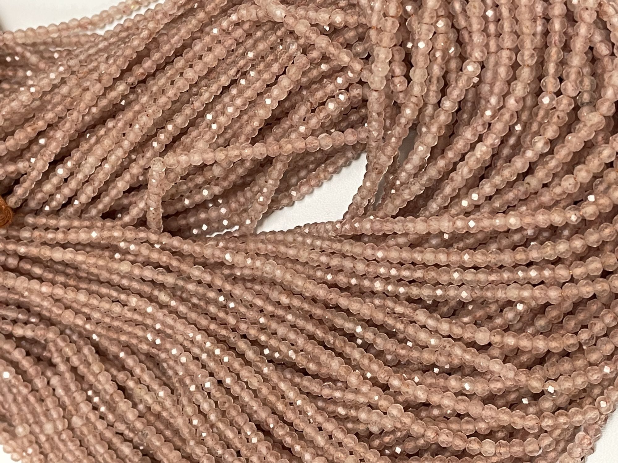 Brown Strawberry Quartz Rondelle Faceted