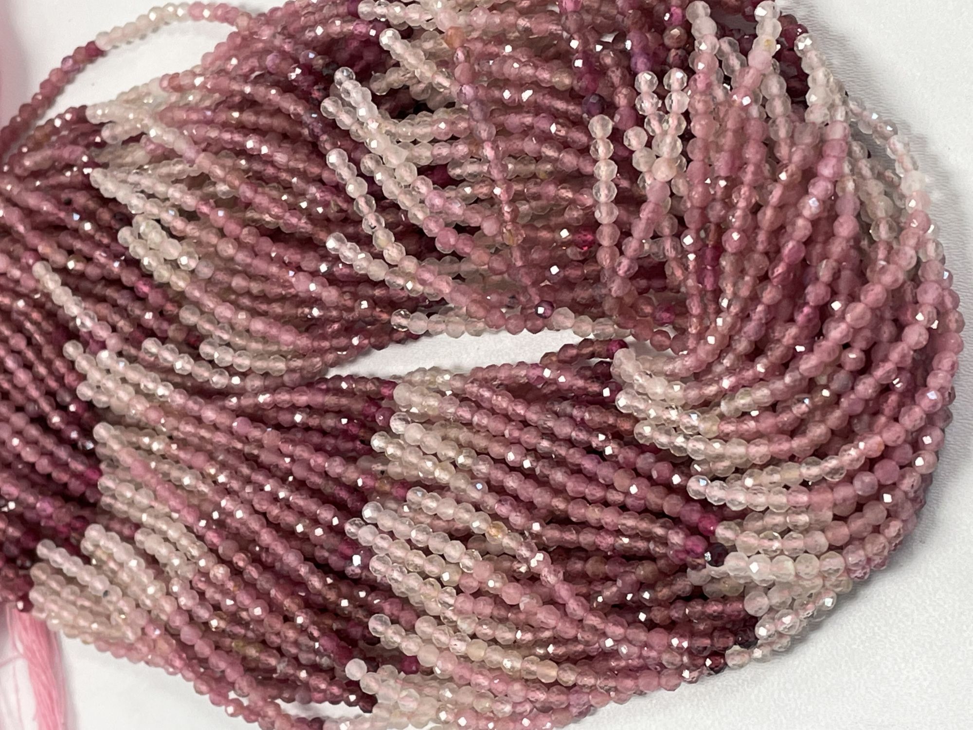 Shaded Pink Tourmaline  Rondelle Faceted