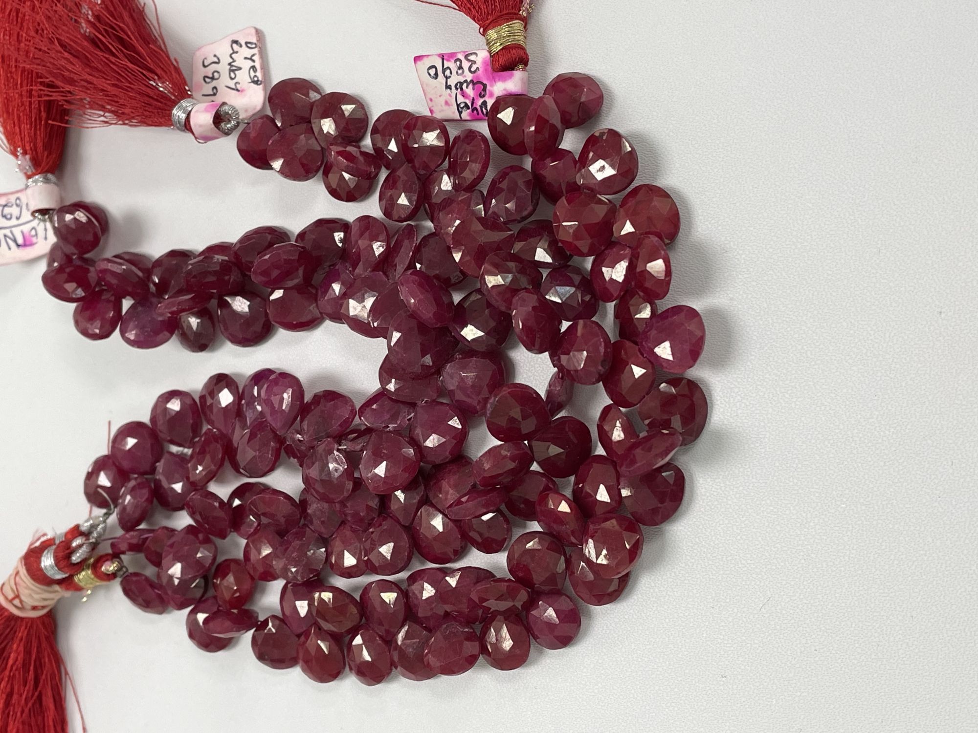 Dyed Ruby Heart Faceted