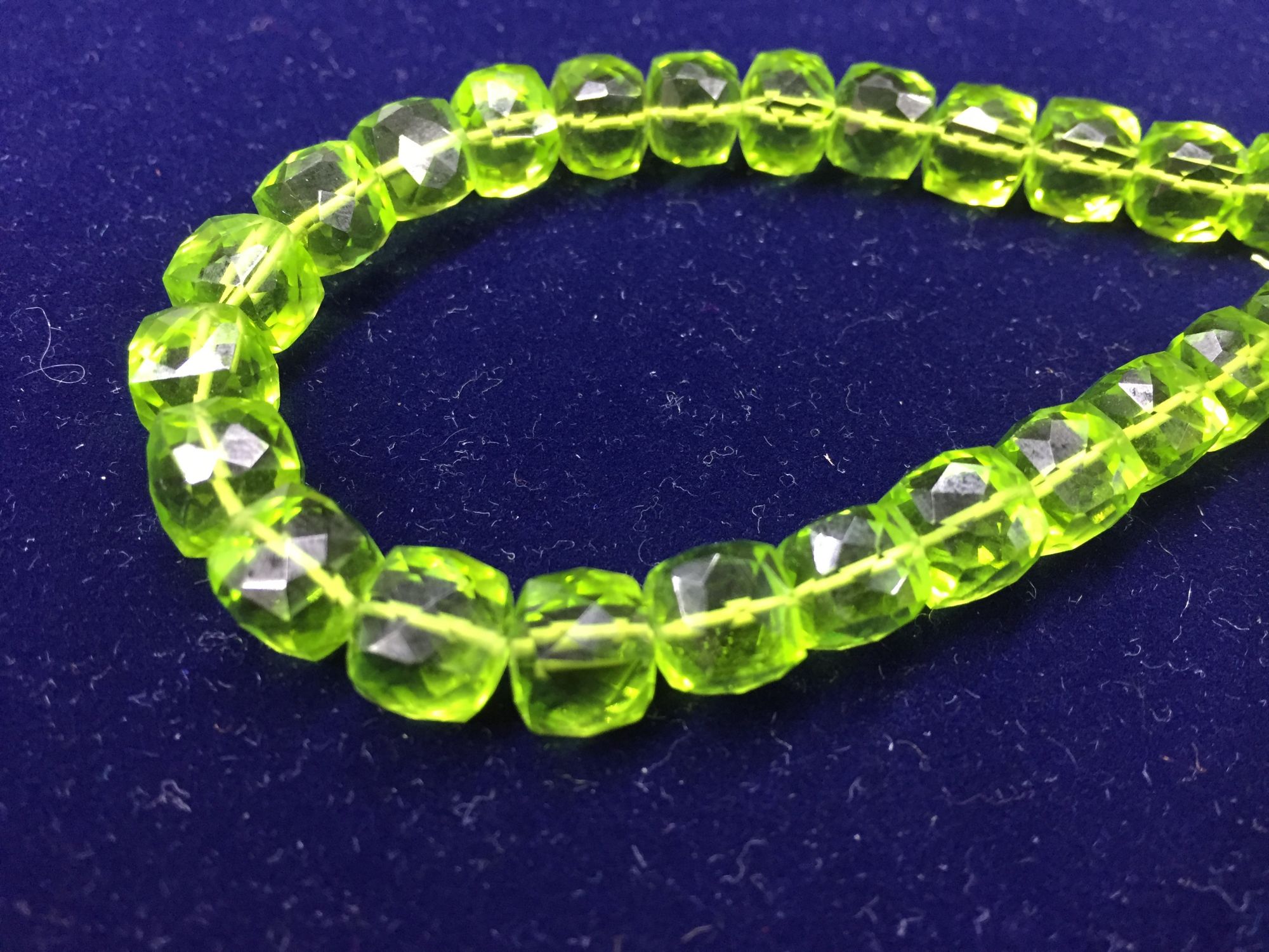 Green Hydro Quartz Cube Faceted