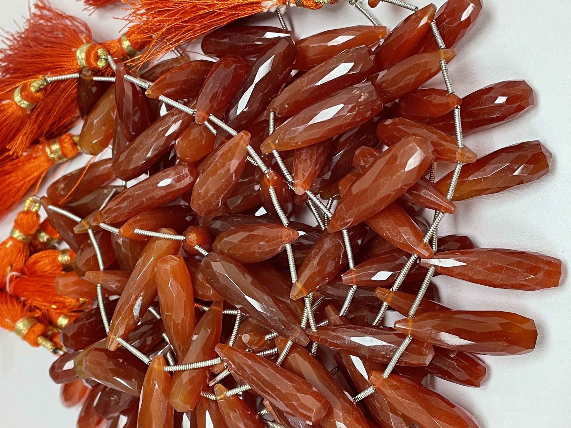 Brown Chalcedony Long Drop Faceted