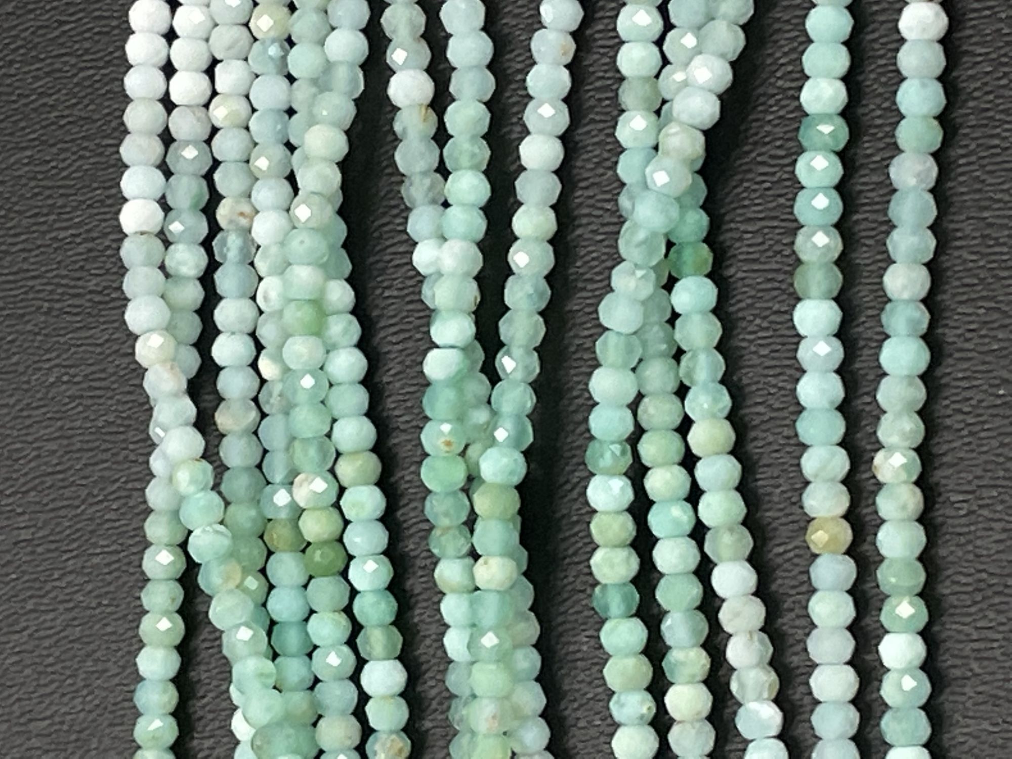 Shaded Green Opal Rondelle Faceted