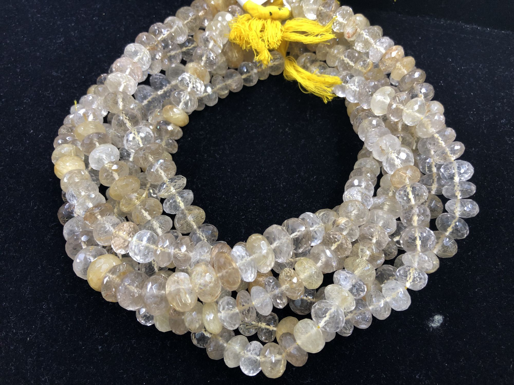 Golden Rutilated Quartz Rondelles Faceted