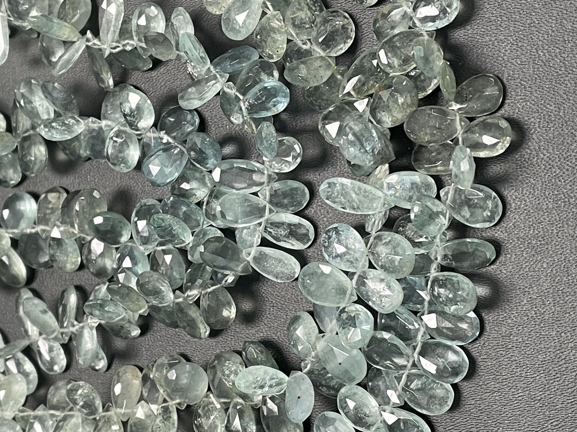 Moss Aquamarine Pear Faceted