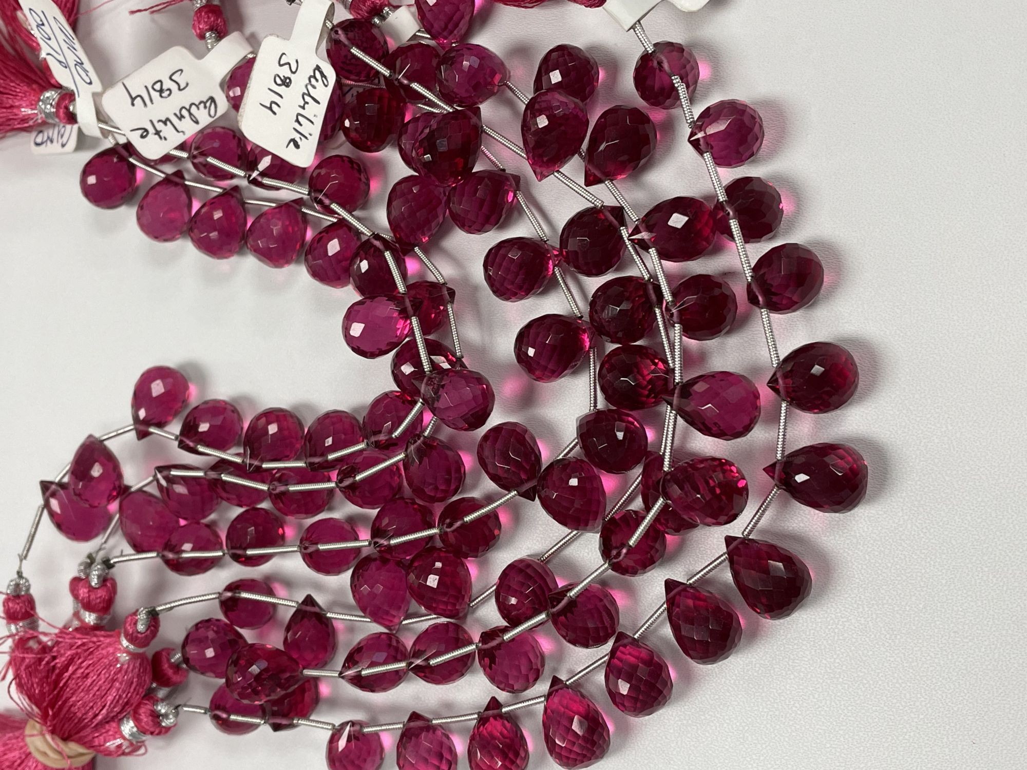 Rubilite Hydro Quartz Drop Faceted