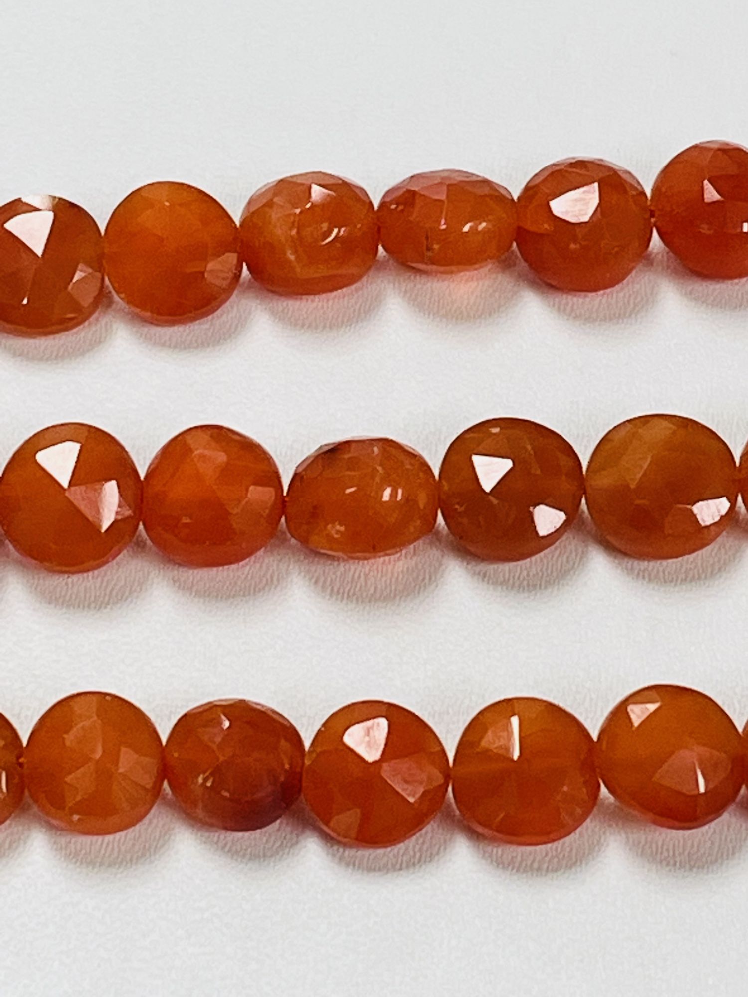 Carnelian Coin Faceted