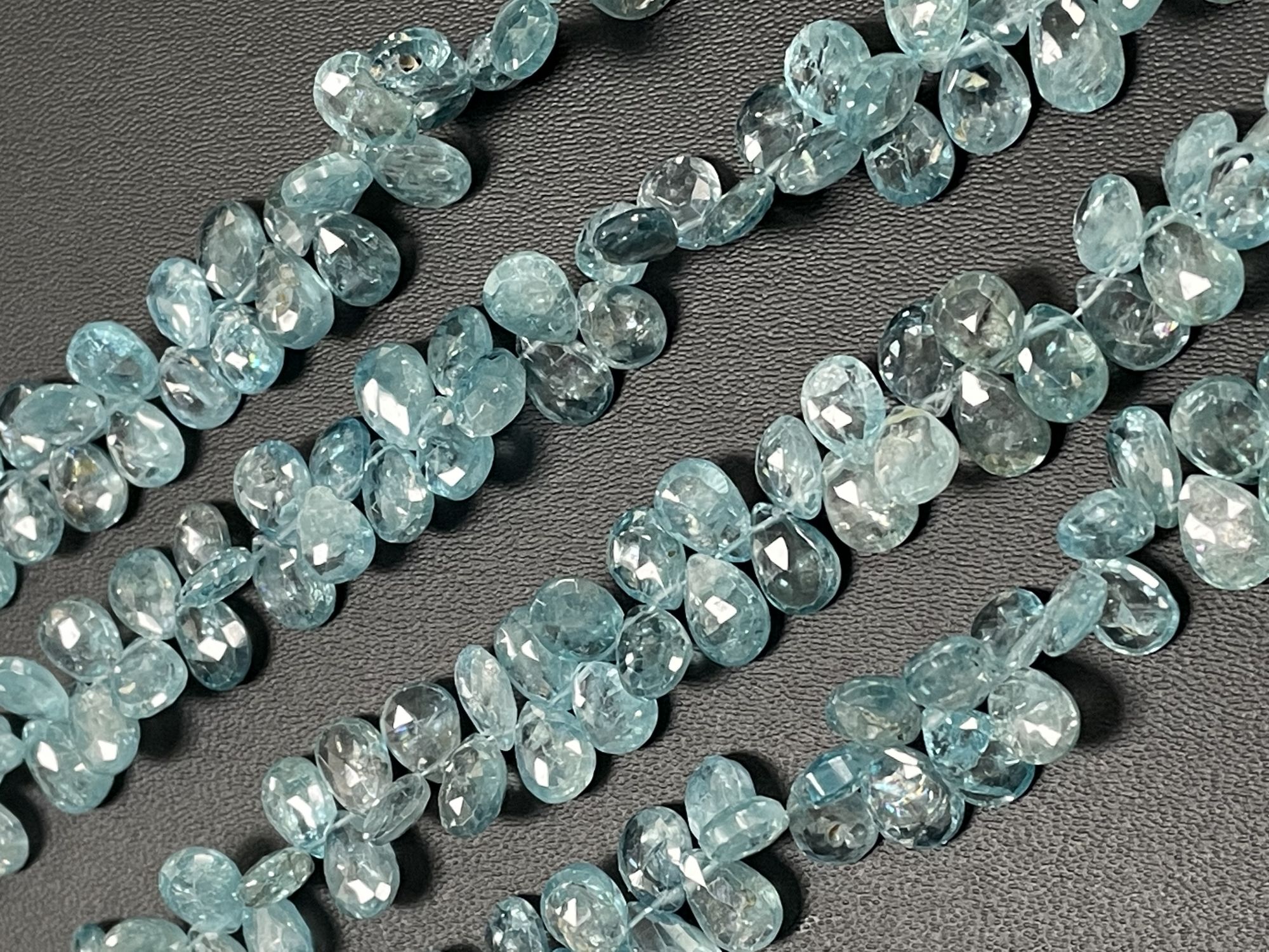 Blue Zircon Pear Faceted