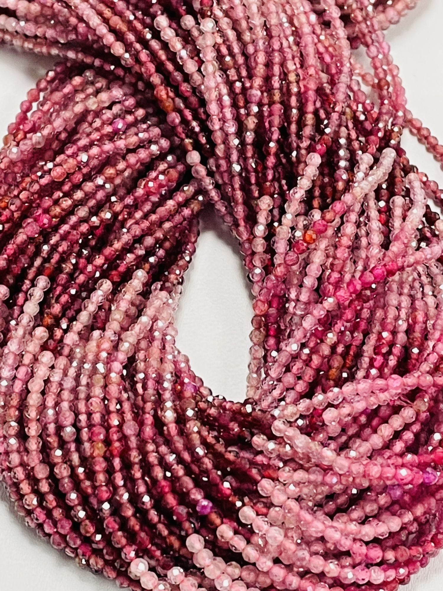 Shaded Pink Spinel Rondelle Faceted