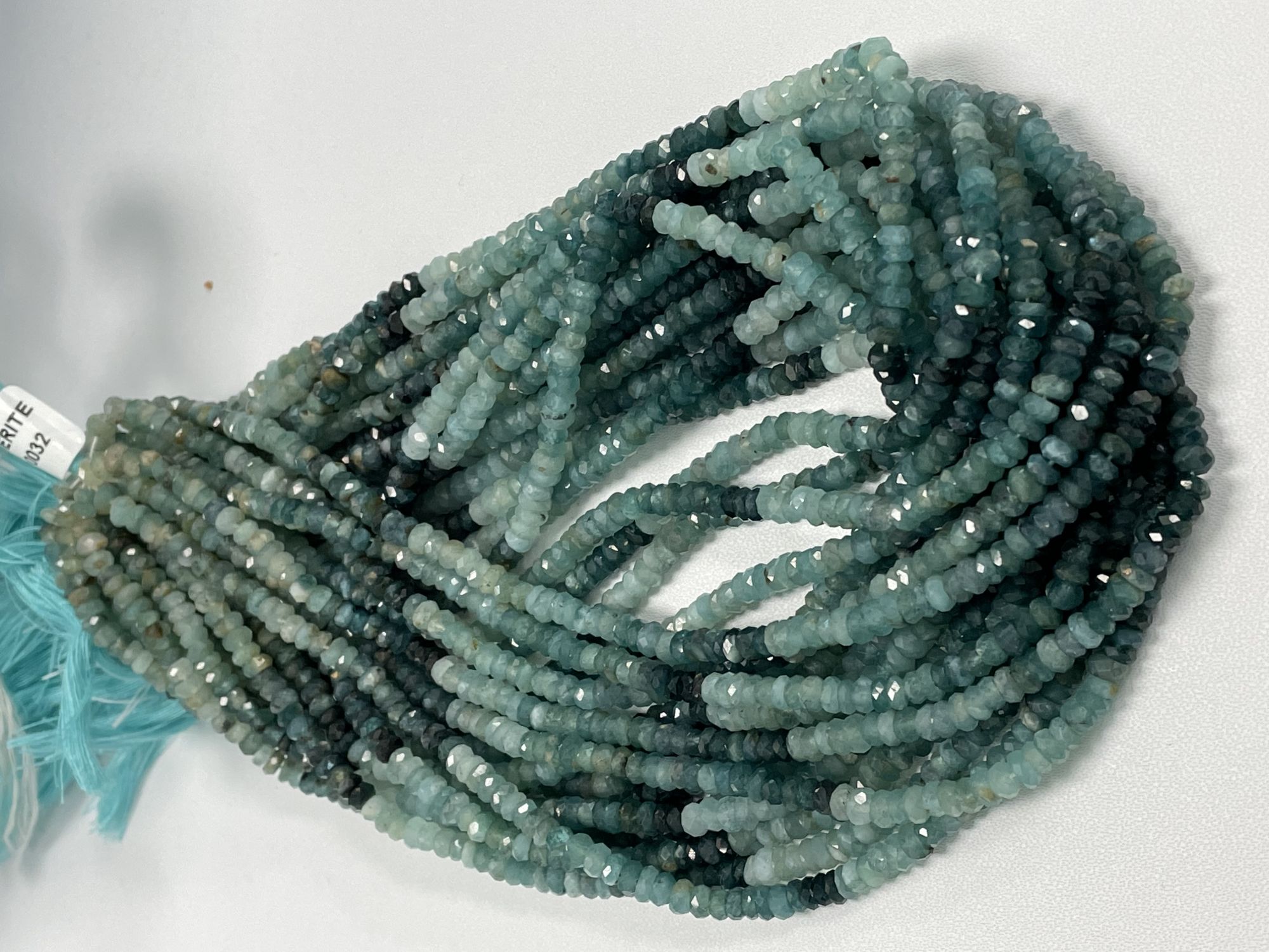 Shaeded Grandidierite Rondelle Faceted