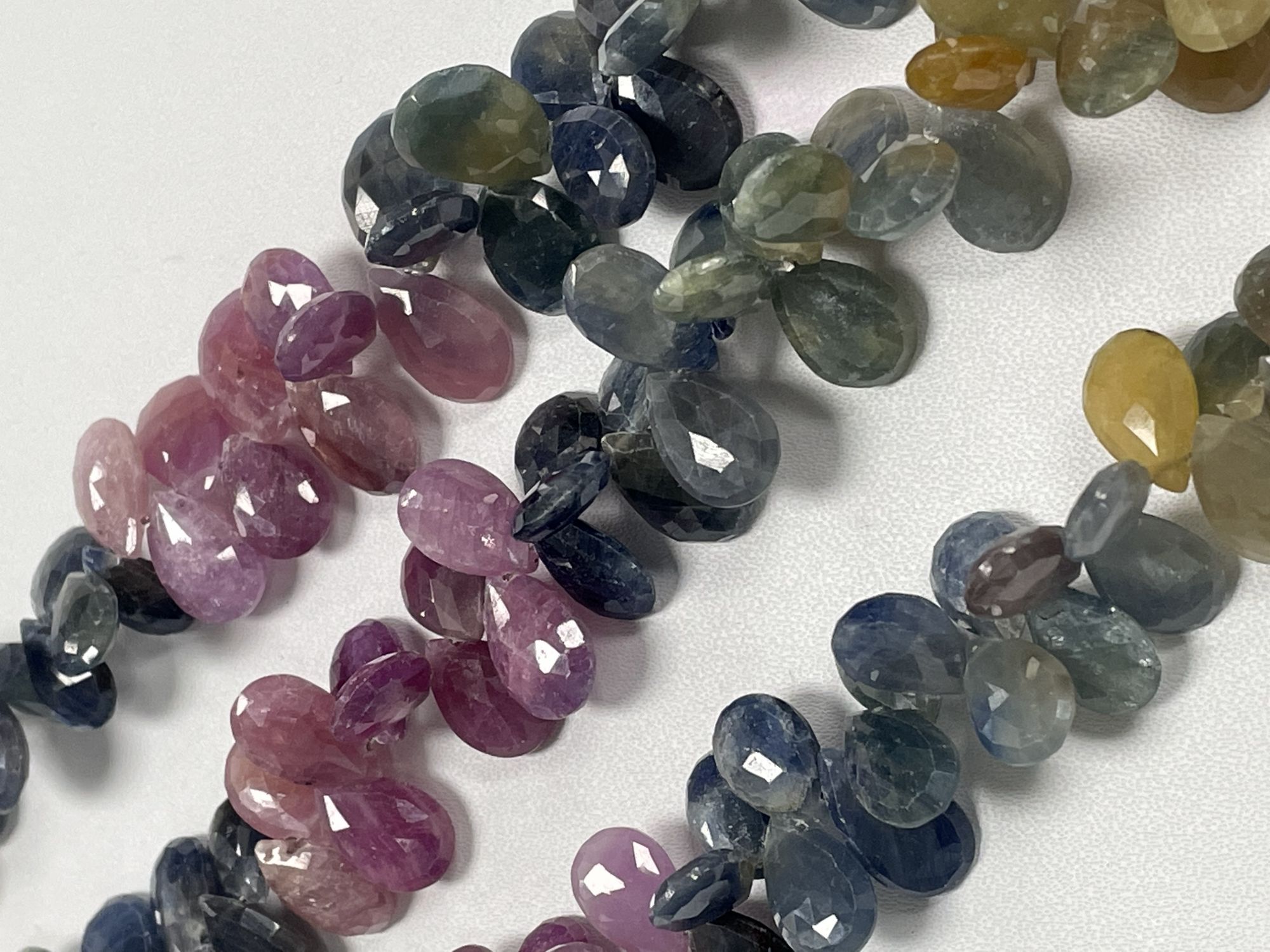 Multi Color Sapphire Pear Faceted
