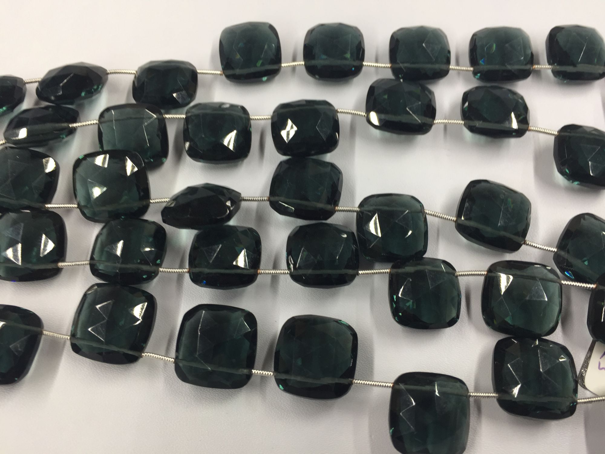 Grey Hydro Quartz Cushion Faceted