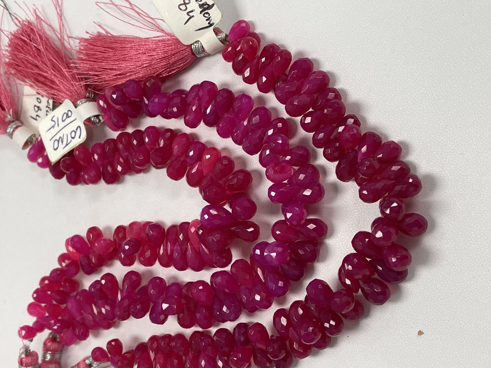 Pink Chalcedony Drop Faceted