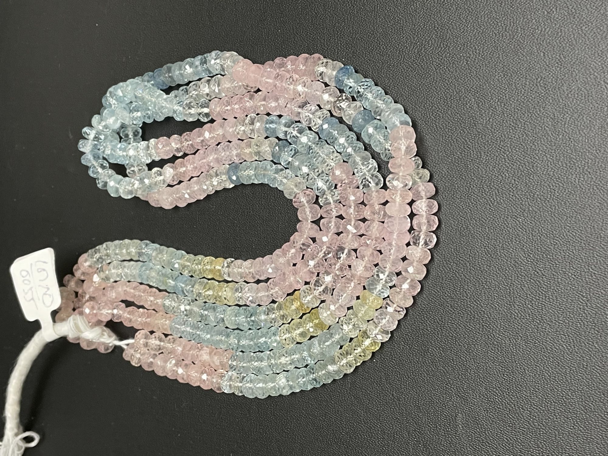 Multi Aquamarine Rondelle Faceted