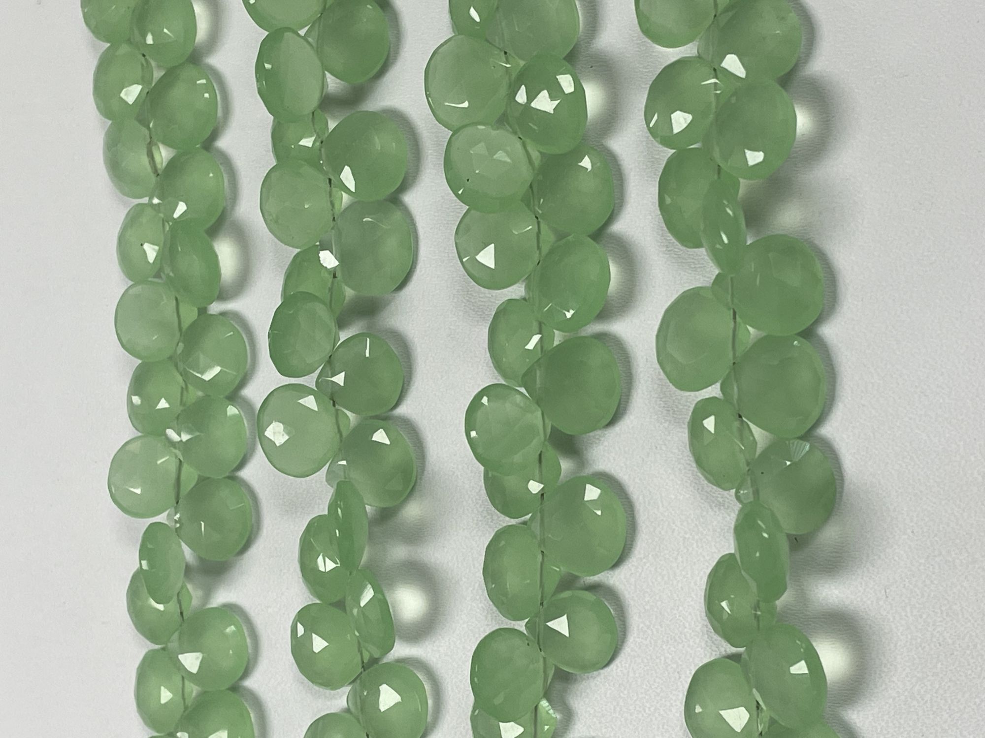 Green Chalcedony Heart Faceted