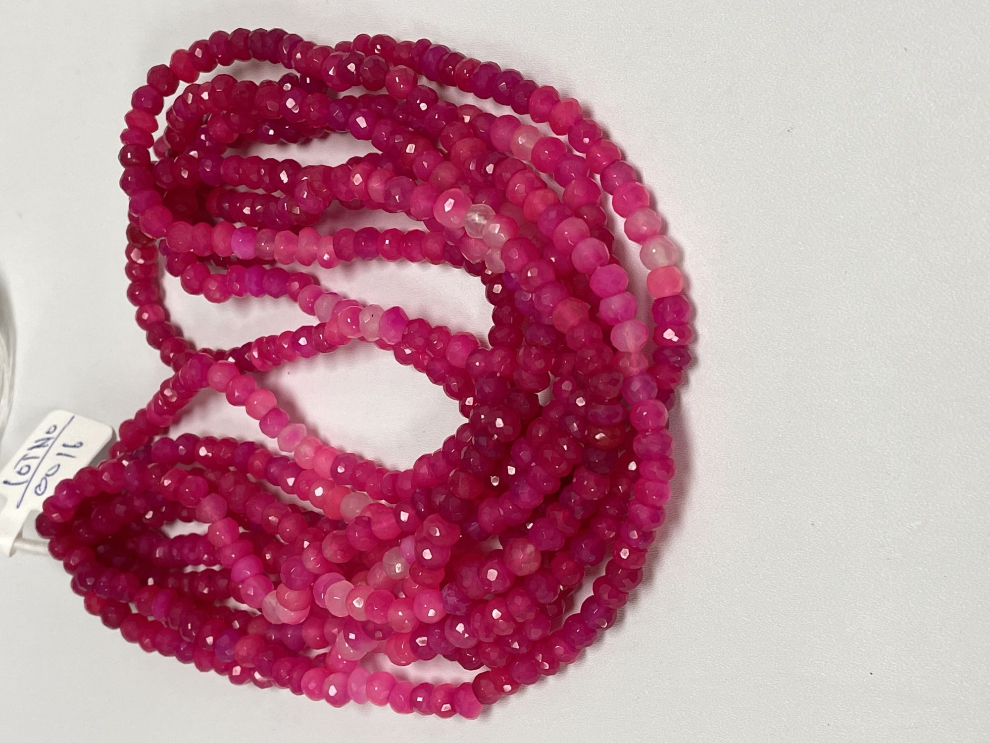 Shaded Pink Chalcedony Rondelle Faceted