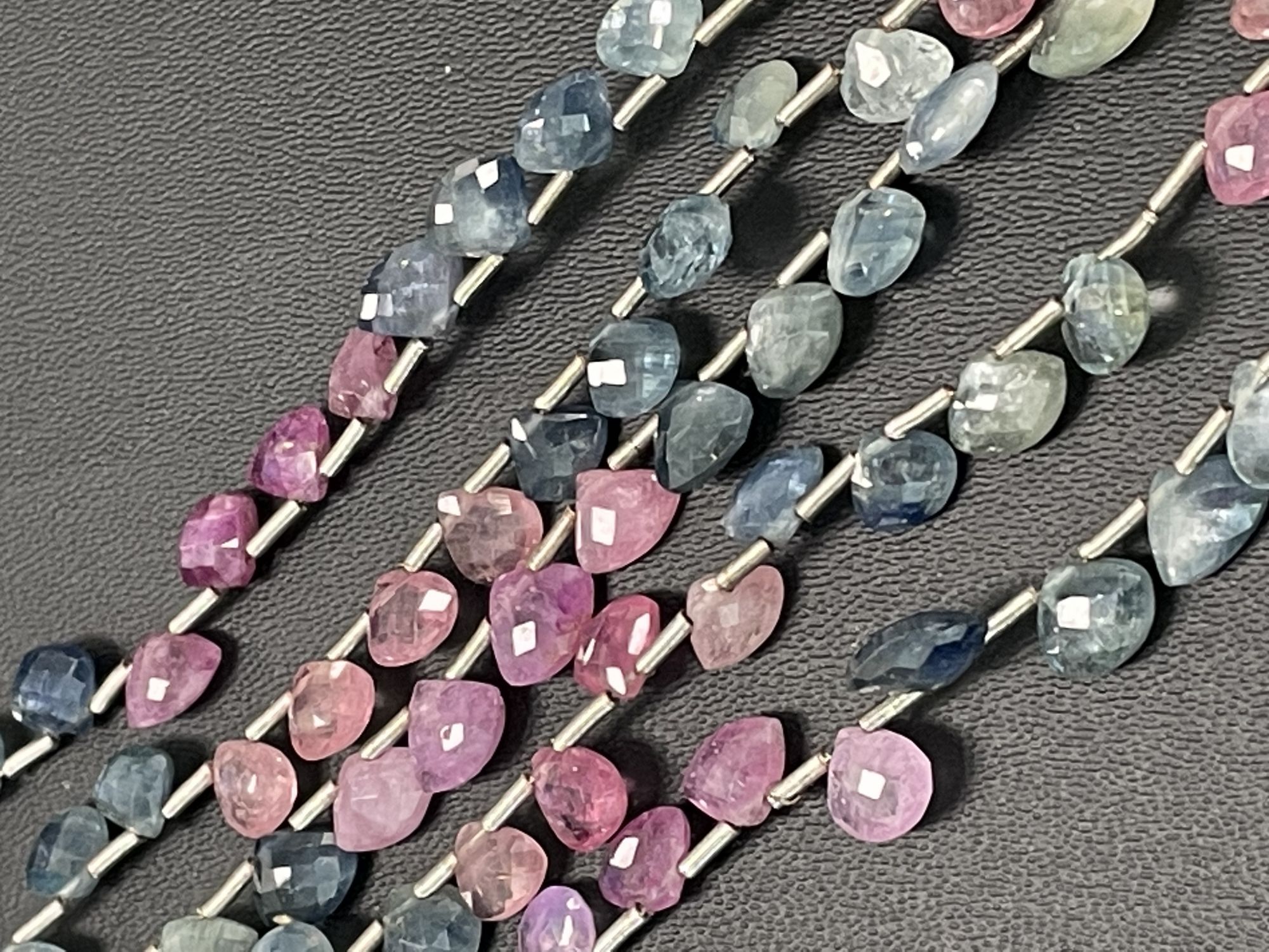 Multi Color Sapphire Heart Faceted
