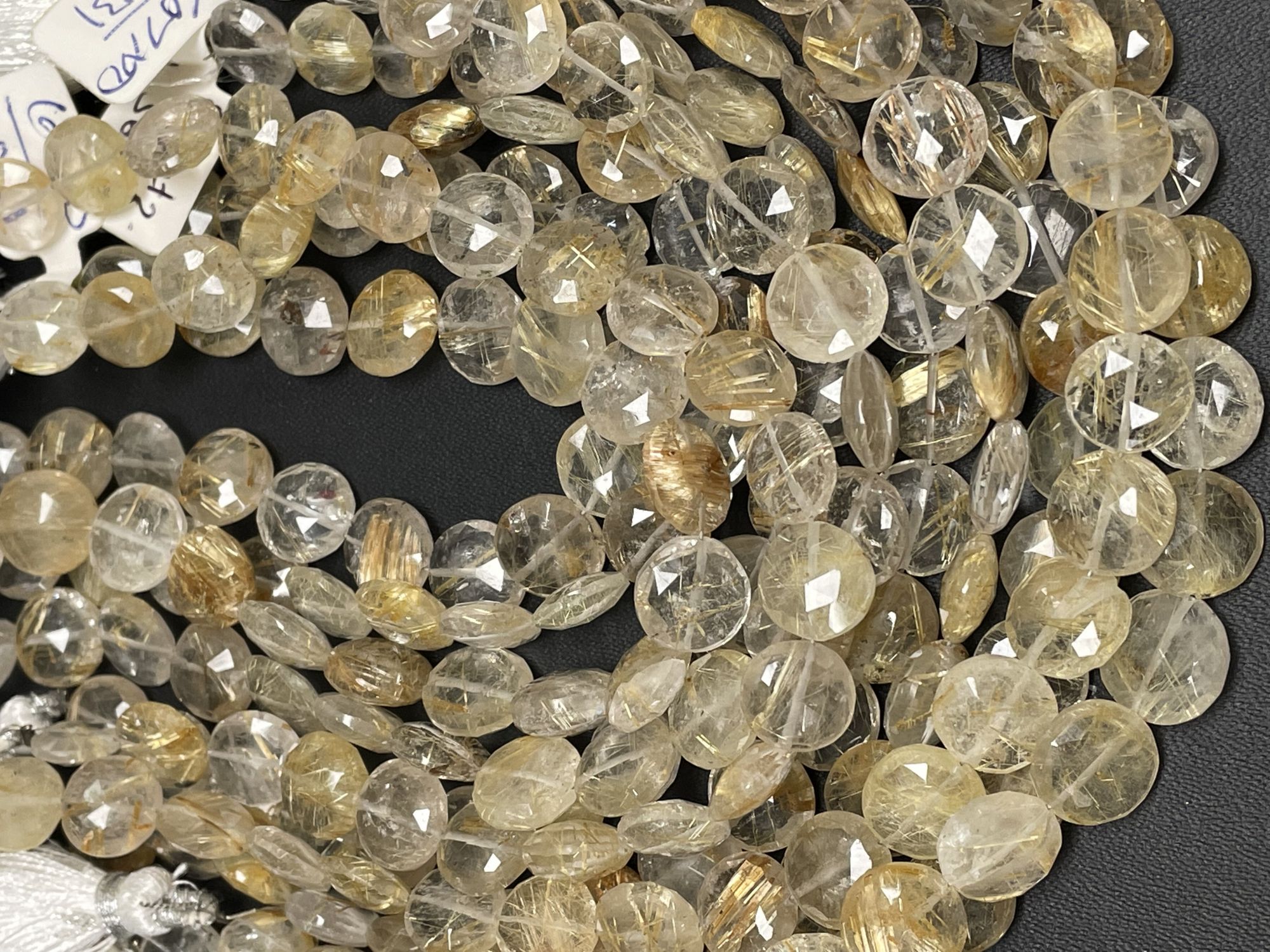 Golden Rutilated Quartz Coin Faceted