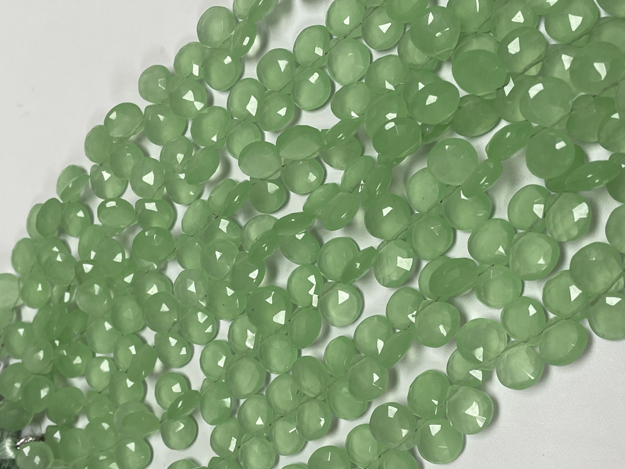 Green Chalcedony Heart Faceted