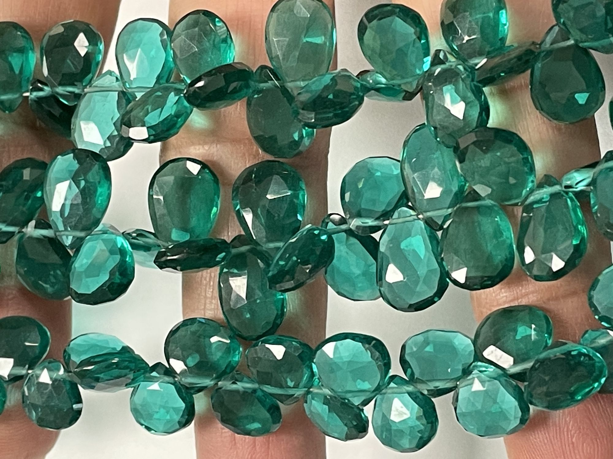 Teal Hydro Quartz Pear Faceted