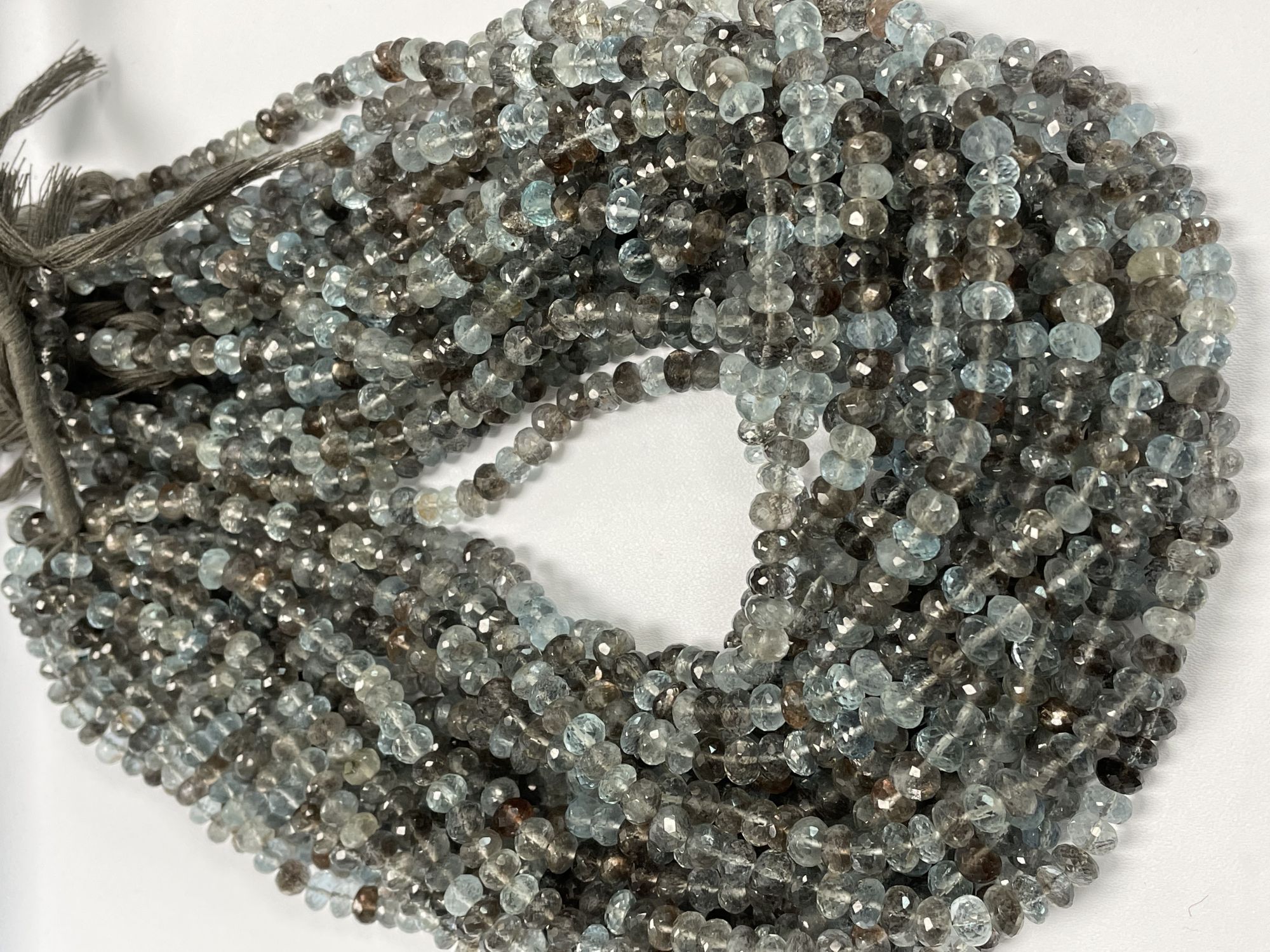 Copper Aquamarine Rondelle Faceted