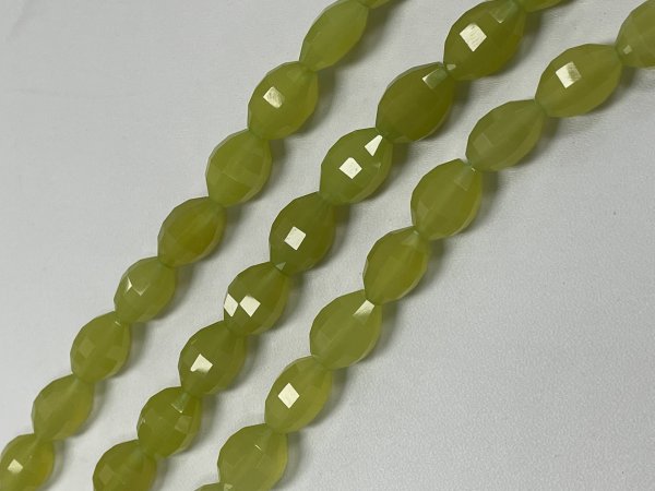 Green Chalcedony Barrel Faceted