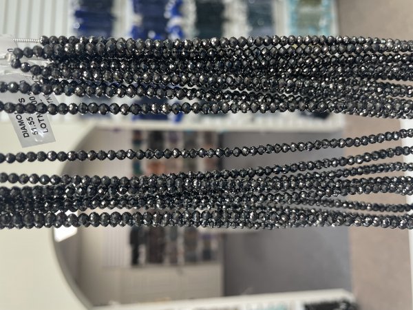 Natural Black Diamonds Rounds Faceted