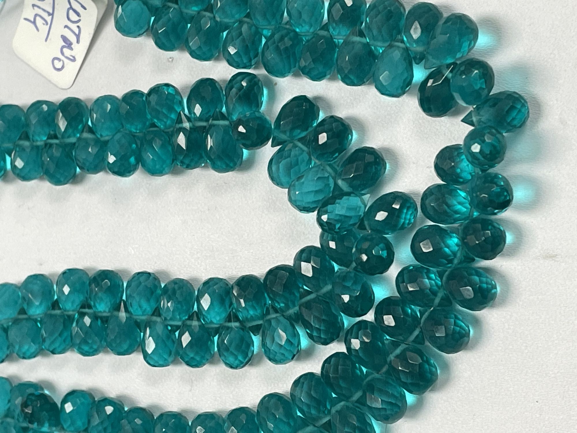 Teal Hydro Quartz Drop Faceted