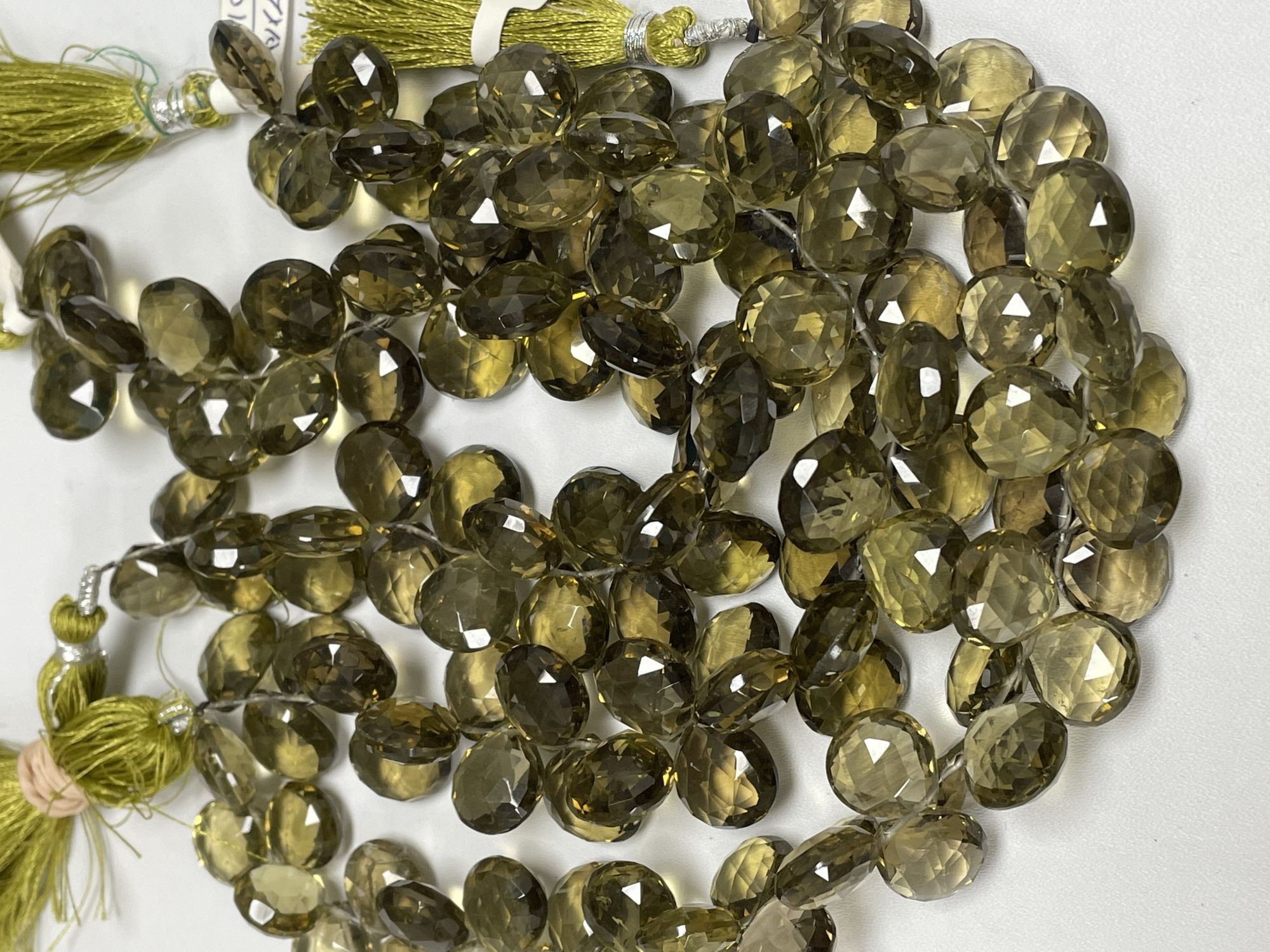 Olive Quartz Heart Faceted