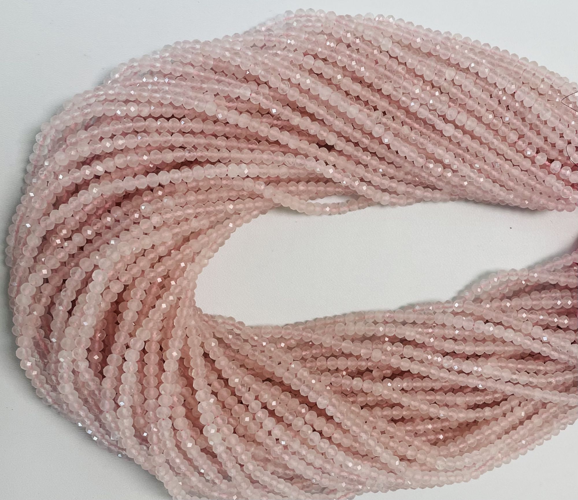 Rose Quartz Rondelle Faceted