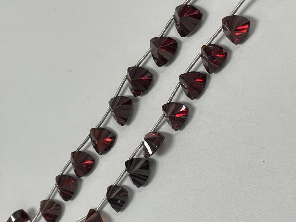 Red Garnet Hydro Trillions Concave Faceted