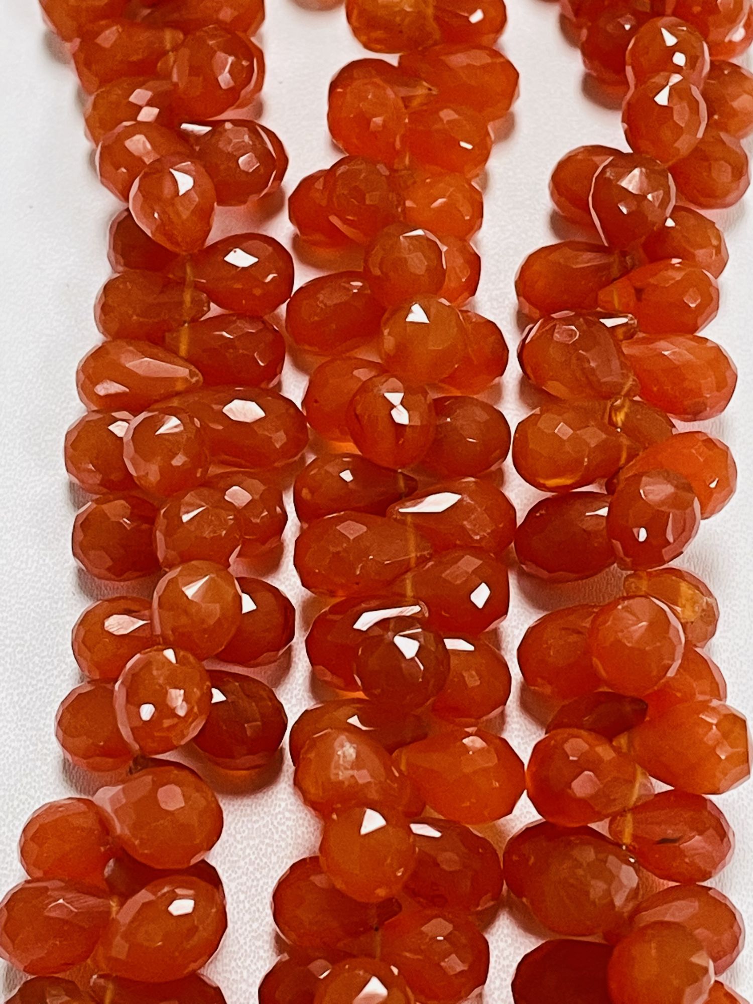 Carnelian Drop Faceted