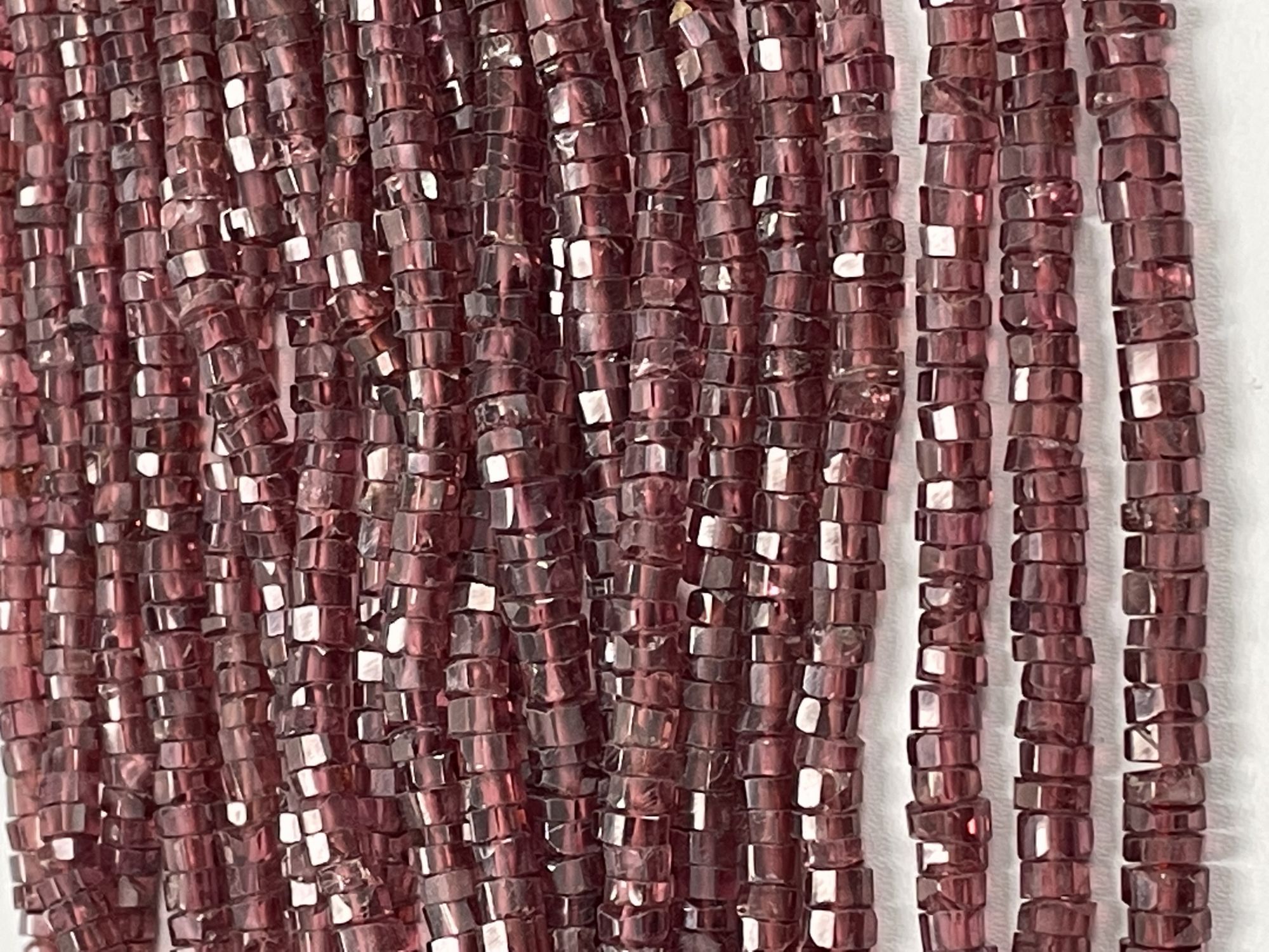 Red Garnet Heishi Faceted