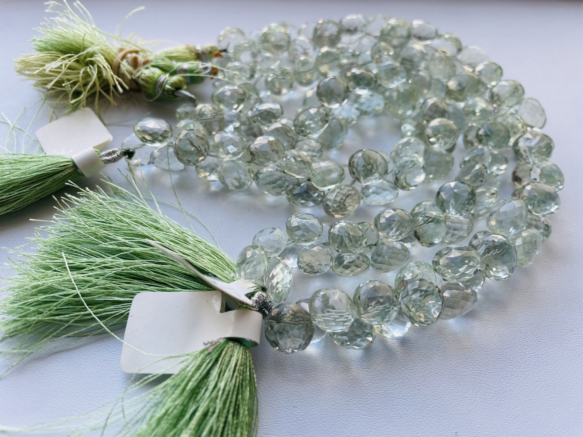 Green Amethyst Onions Faceted