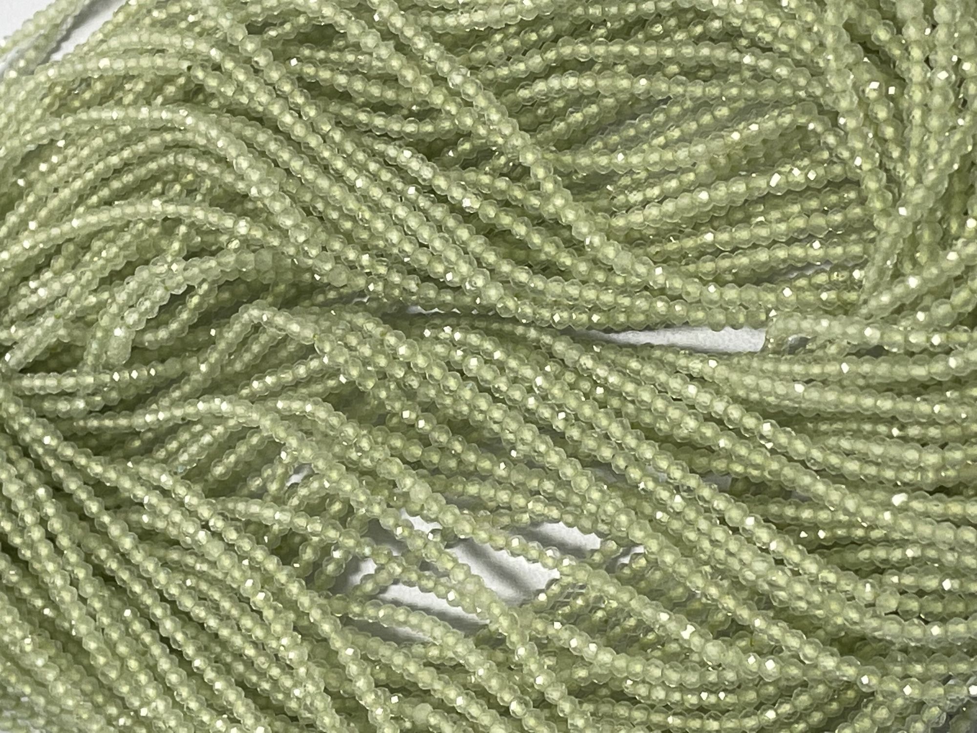 Prehnite Rondelle Faceted