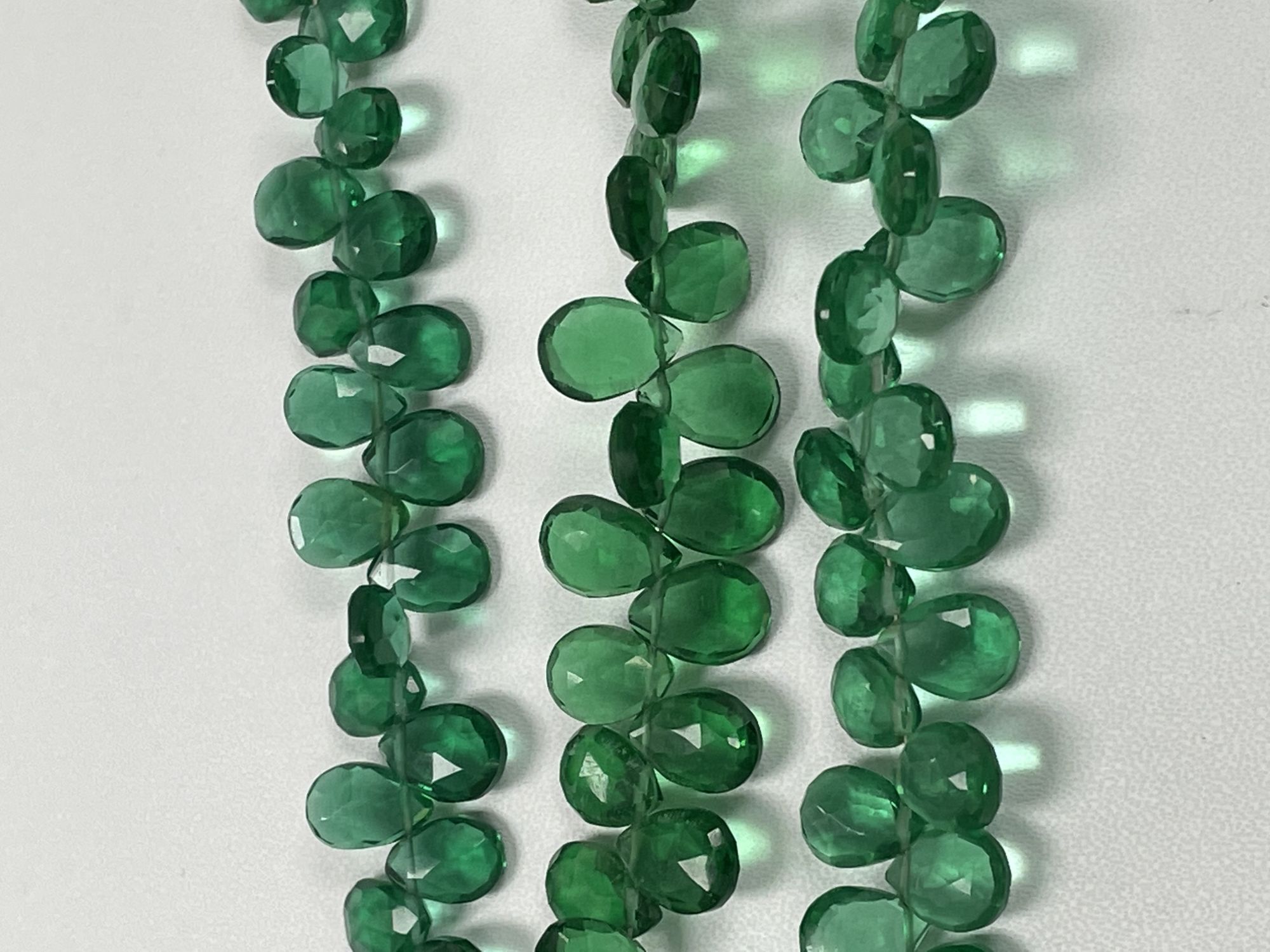 Green Hydro Quartz Pear Faceted