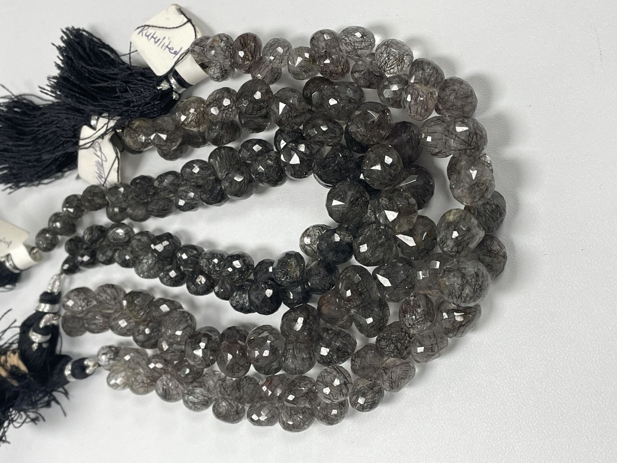 Black Rutilated quartz Onion Faceted