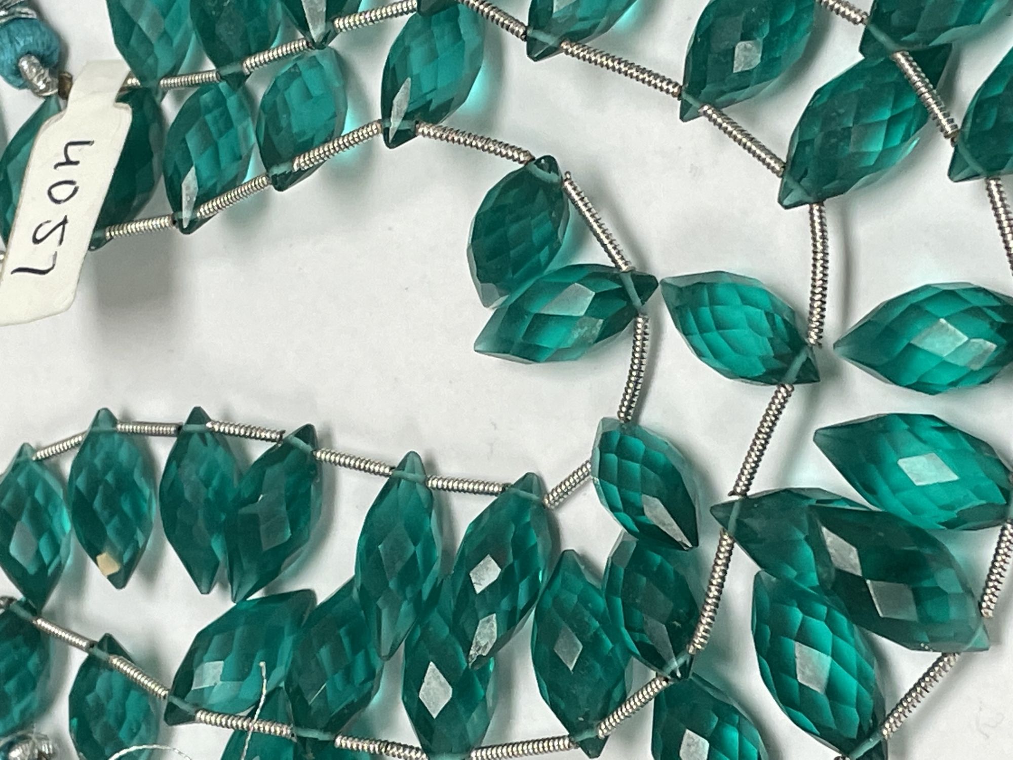 Teal Hydro Quartz Puff Marquise Faceted