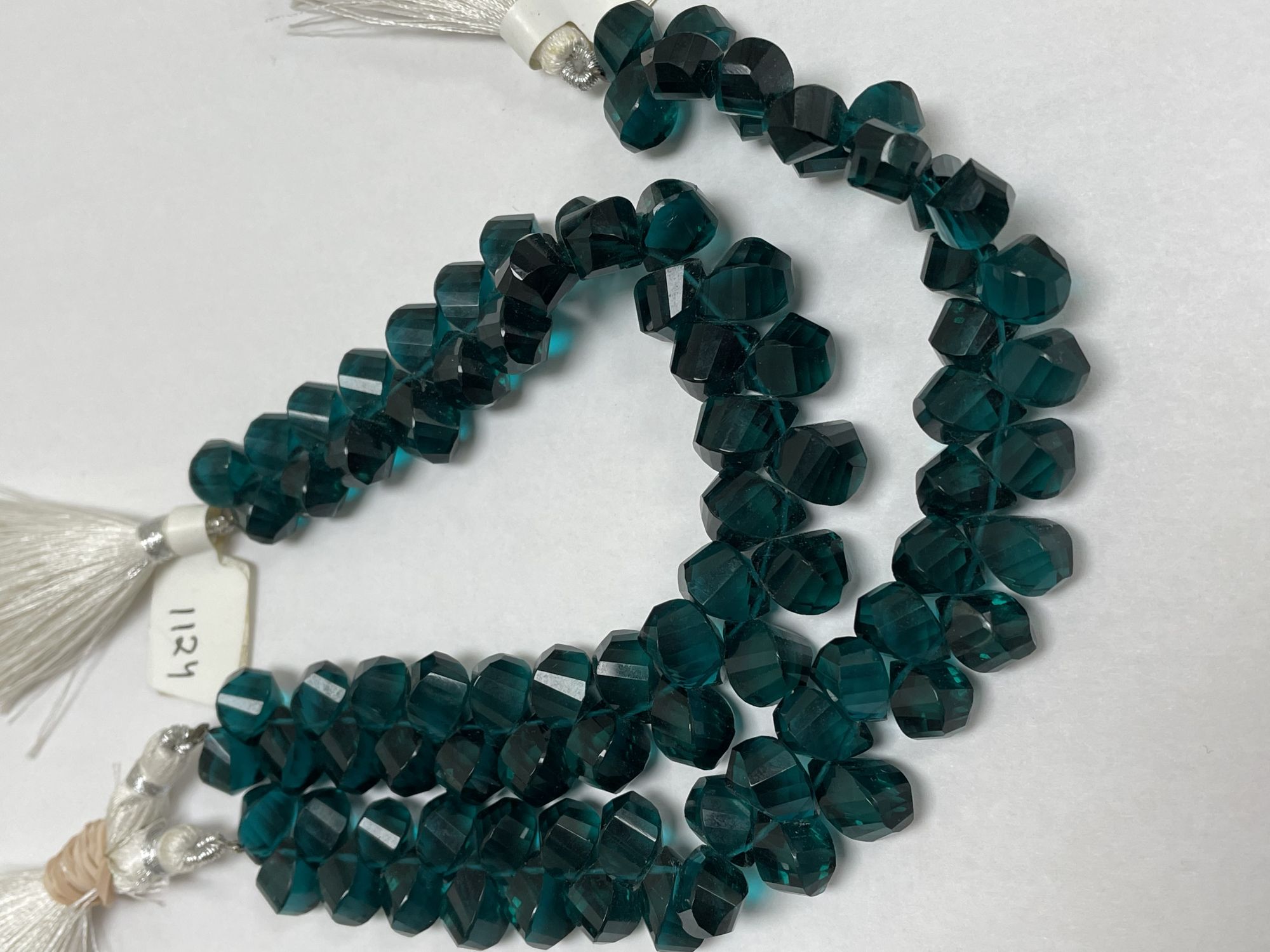 Teal Hydro Quartz Twisted Drop Faceted