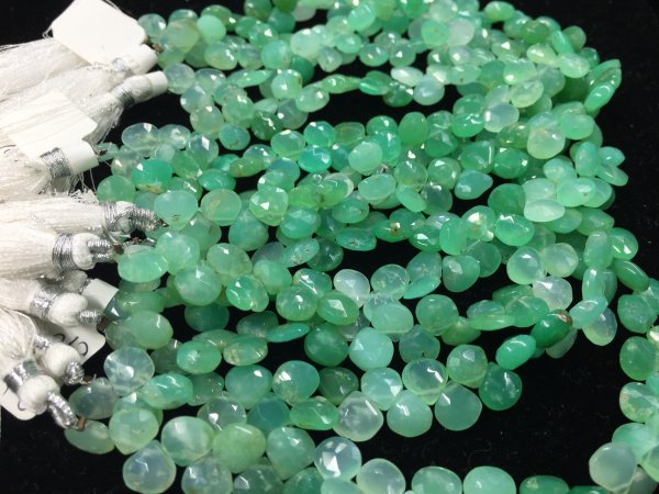 Chrysoprase Hearts Faceted