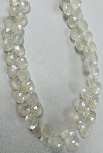 Pearl Chalcedony Heart Faceted