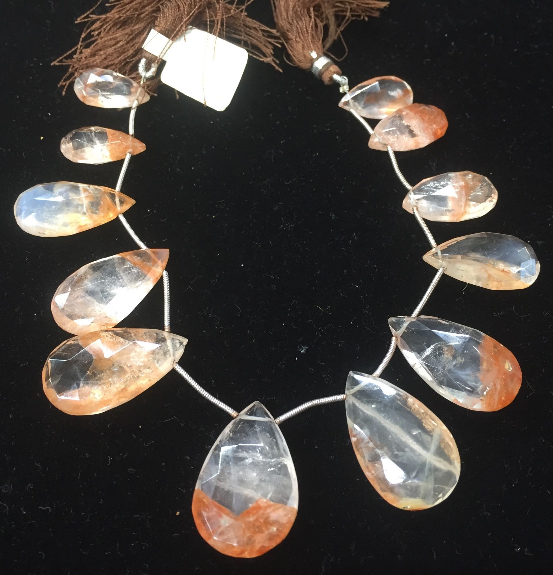 Strawberry Quartz Pears Faceted