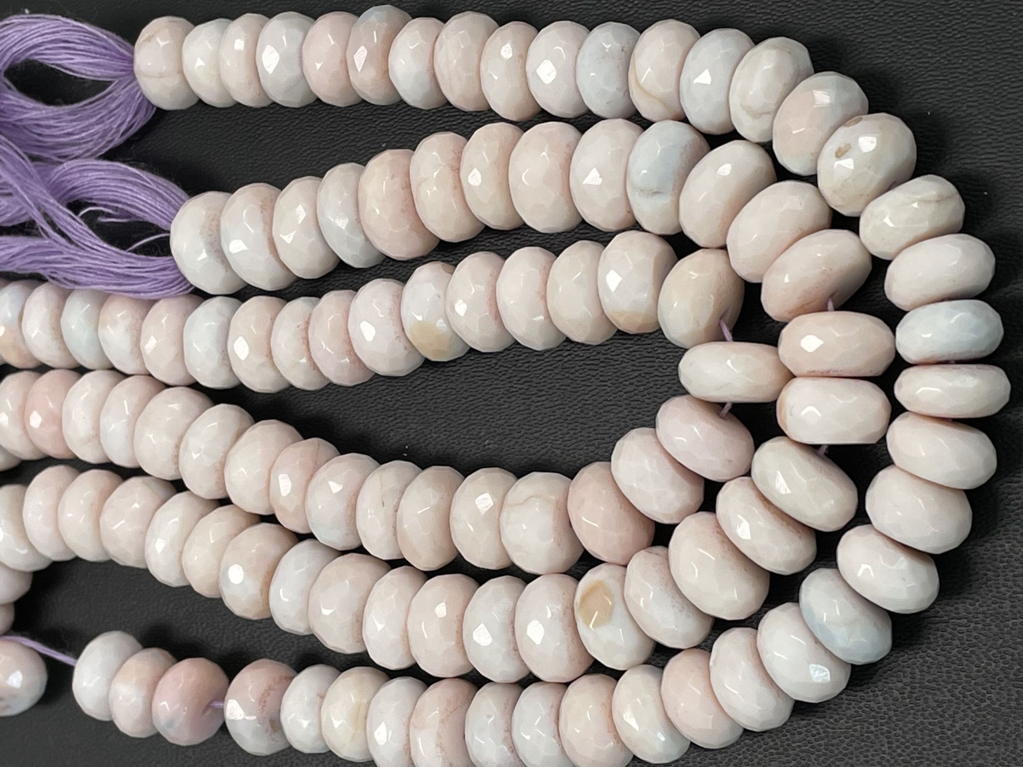 Pink Opal Rondelle Faceted