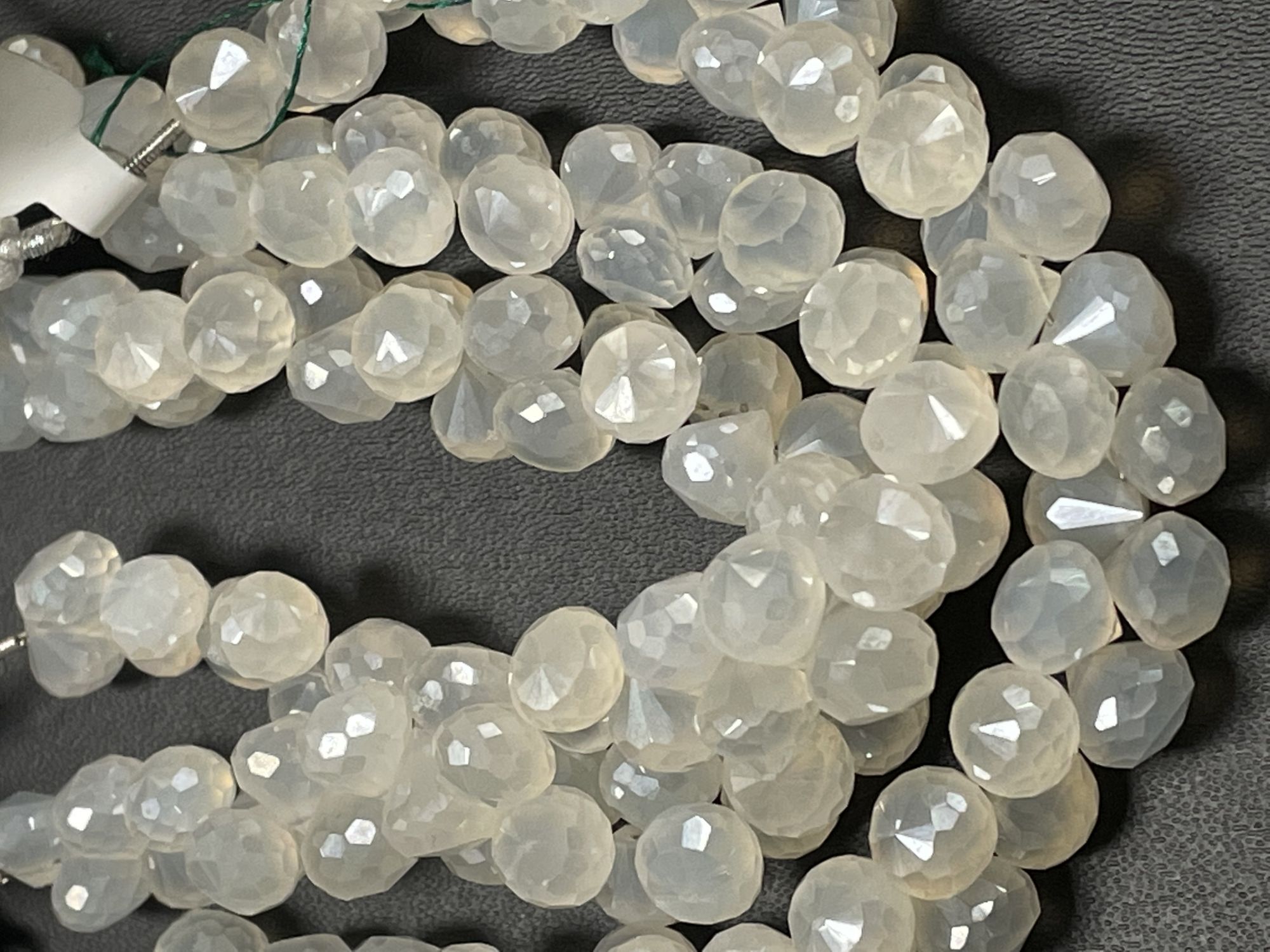 Pearl White Chalcedony Onions Faceted